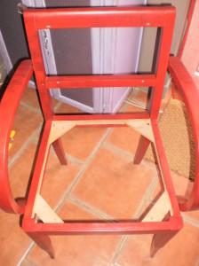 Fauteuil patiné